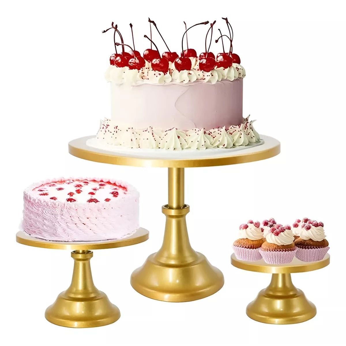 Pasteleria - Set 3 Porta Cupcake Base Para Tortas Porta Tortas Exhibicion