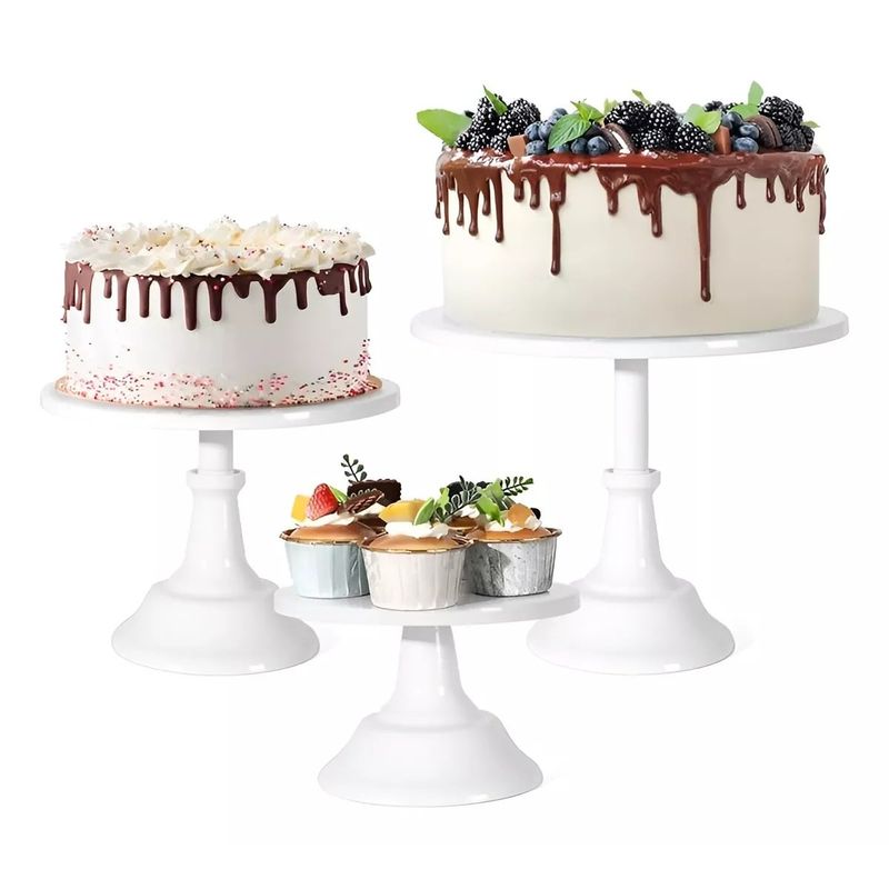 Pasteleria - Set 3 Base Para Tortas Porta Cupcake Porta Tortas Exhibicion