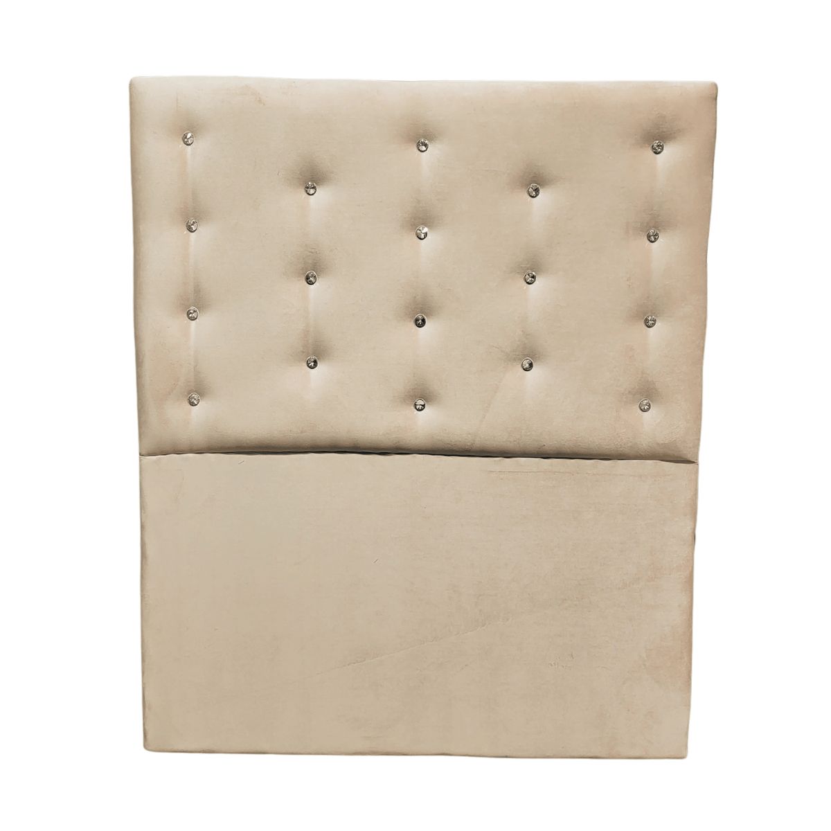 GENERICO - Respaldo 1 Plaza Beige Felpa Botón Diamante a piso Muebles Rimar