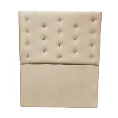 GENERICO - Respaldo 1 Plaza Beige Felpa Botón Diamante a piso Muebles Rimar