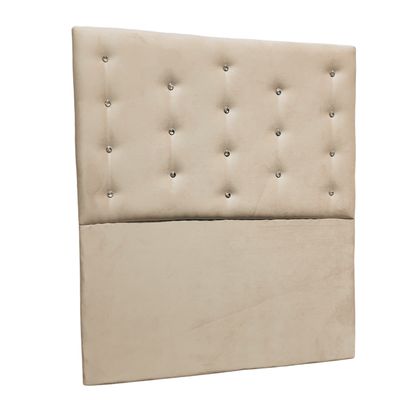 Imagen 2 del producto Respaldo 1 Plaza Beige Felpa Botón Diamante a piso Muebles Rimar