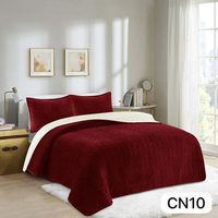 Cobertor Plush King + 2 Fundas Burdeos