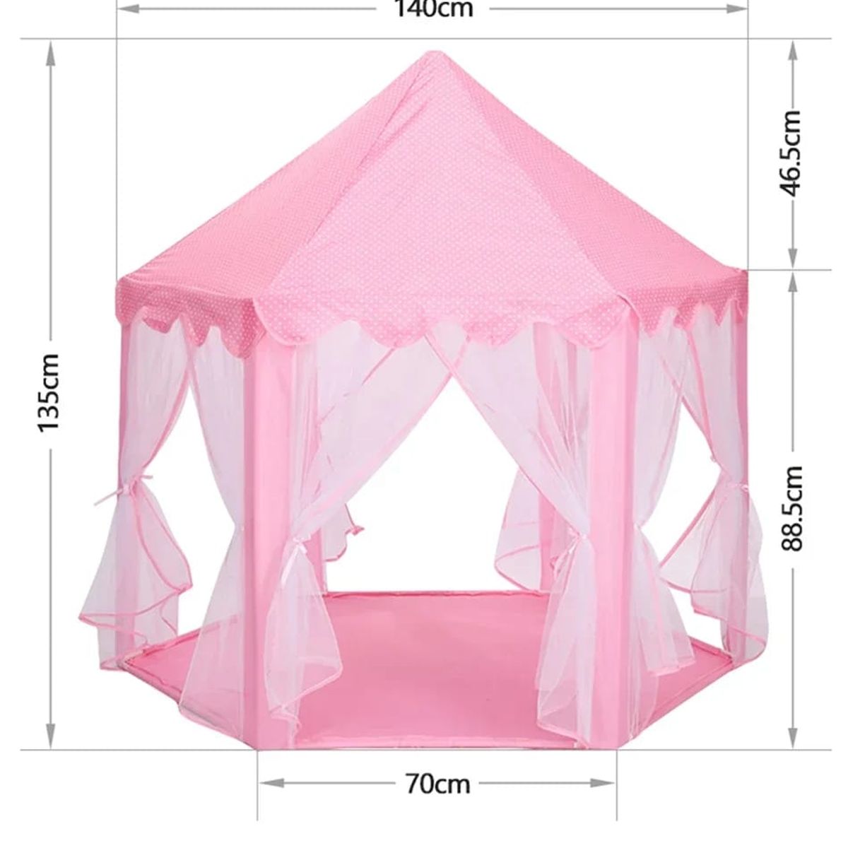 GENERICO - Carpa Casita juegos infantil con cortinas rosada