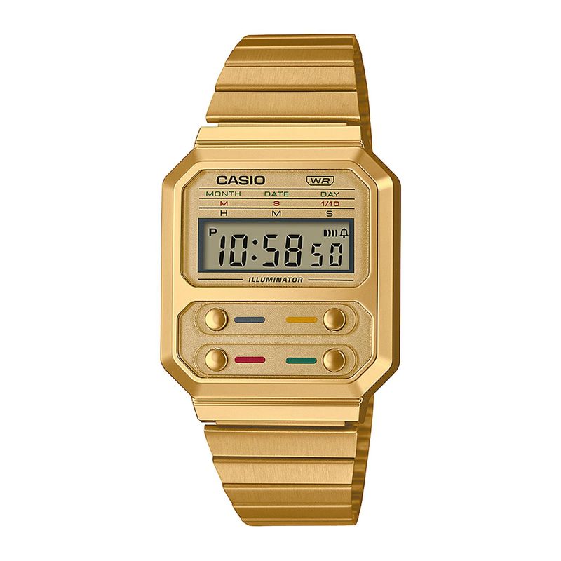 CASIO - Reloj CASIO A100WEG-9ADF Resina Unisex Dorado