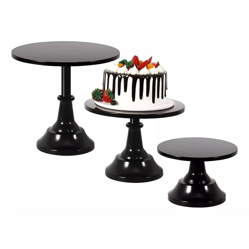 Pasteleria - Set 3 Base Para Tortas Porta Tortas Porta Cupcake Exhibicion