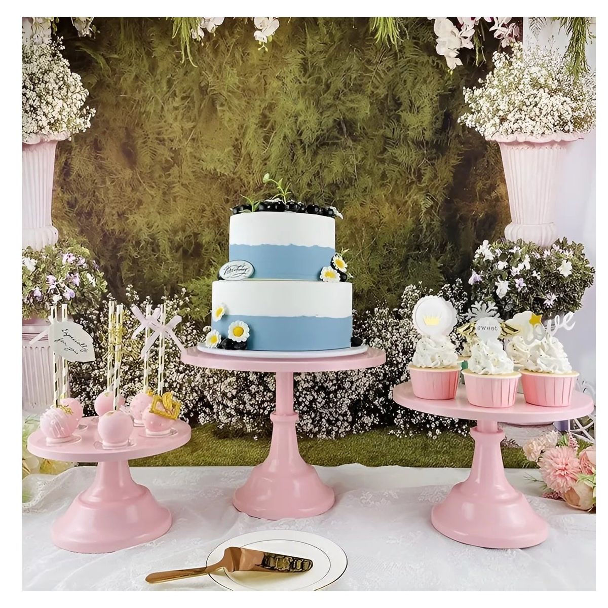 Pasteleria - Set 3 Porta Tortas Base Para Tortas Porta Cupcake Exhibicion