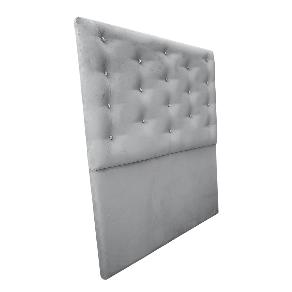 GENERICO - Respaldo 1 Plaza Gris Claro Botón Diamante a piso Muebles Rimar