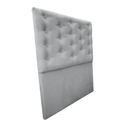 Imagen 2 del producto Respaldo 1 Plaza Gris Claro Botón Diamante a piso Muebles Rimar