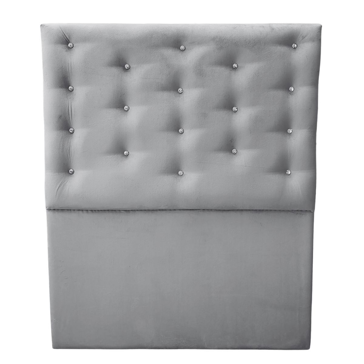 GENERICO - Respaldo 1 Plaza Gris Claro Botón Diamante a piso Muebles Rimar