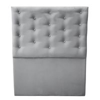 Respaldo 1 Plaza Gris Claro Botón Diamante a piso Muebles Rimar