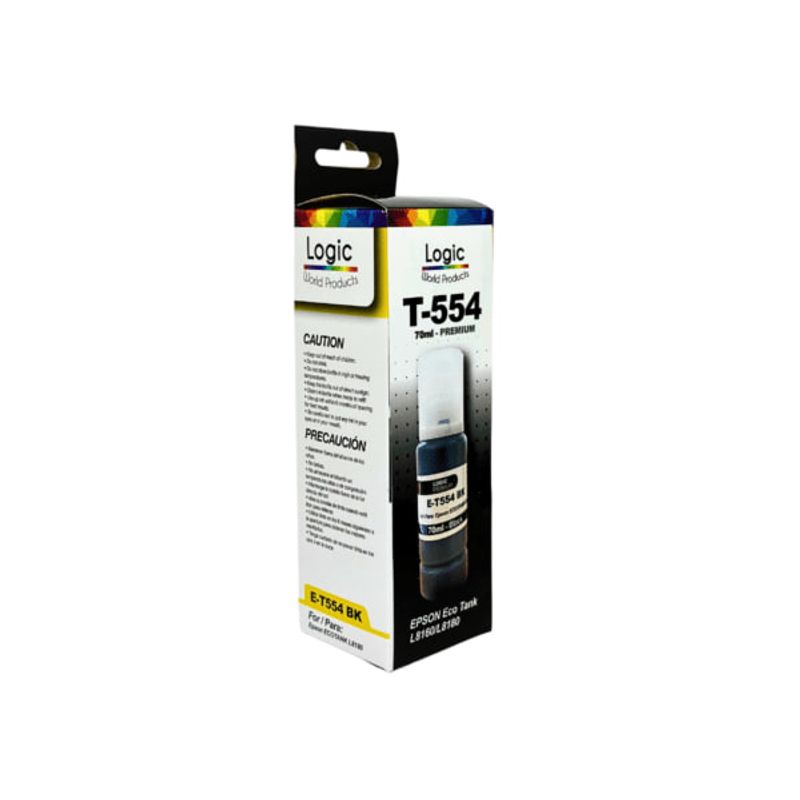 LOGIC - Tinta T554 Pigmentada Negra para Epson Ecotank 70 ml