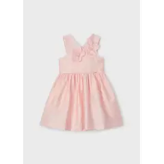 MAYORAL - Vestido flores relieve lino niña