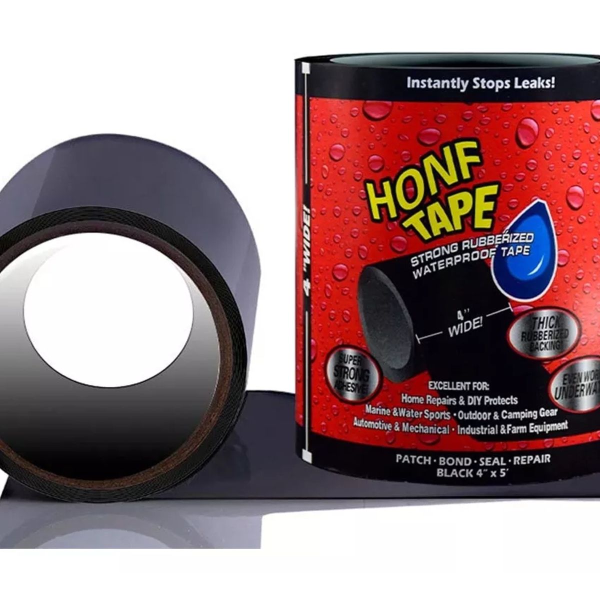 ATURE - Cinta Impermeable Reparación Toldos Lonas Filtración Negra