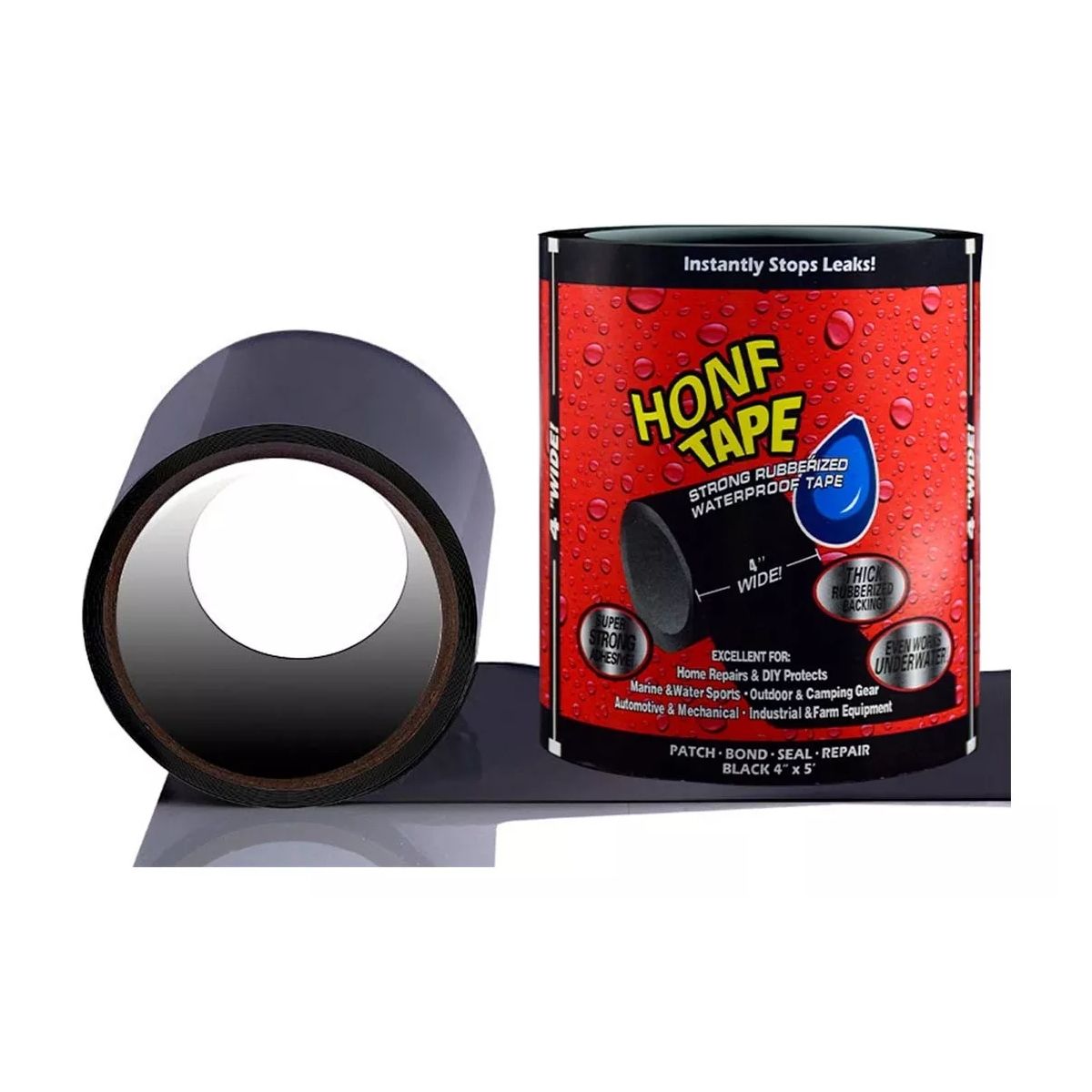 ATURE - Cinta Impermeable Reparación Toldos Lonas Filtración Negra