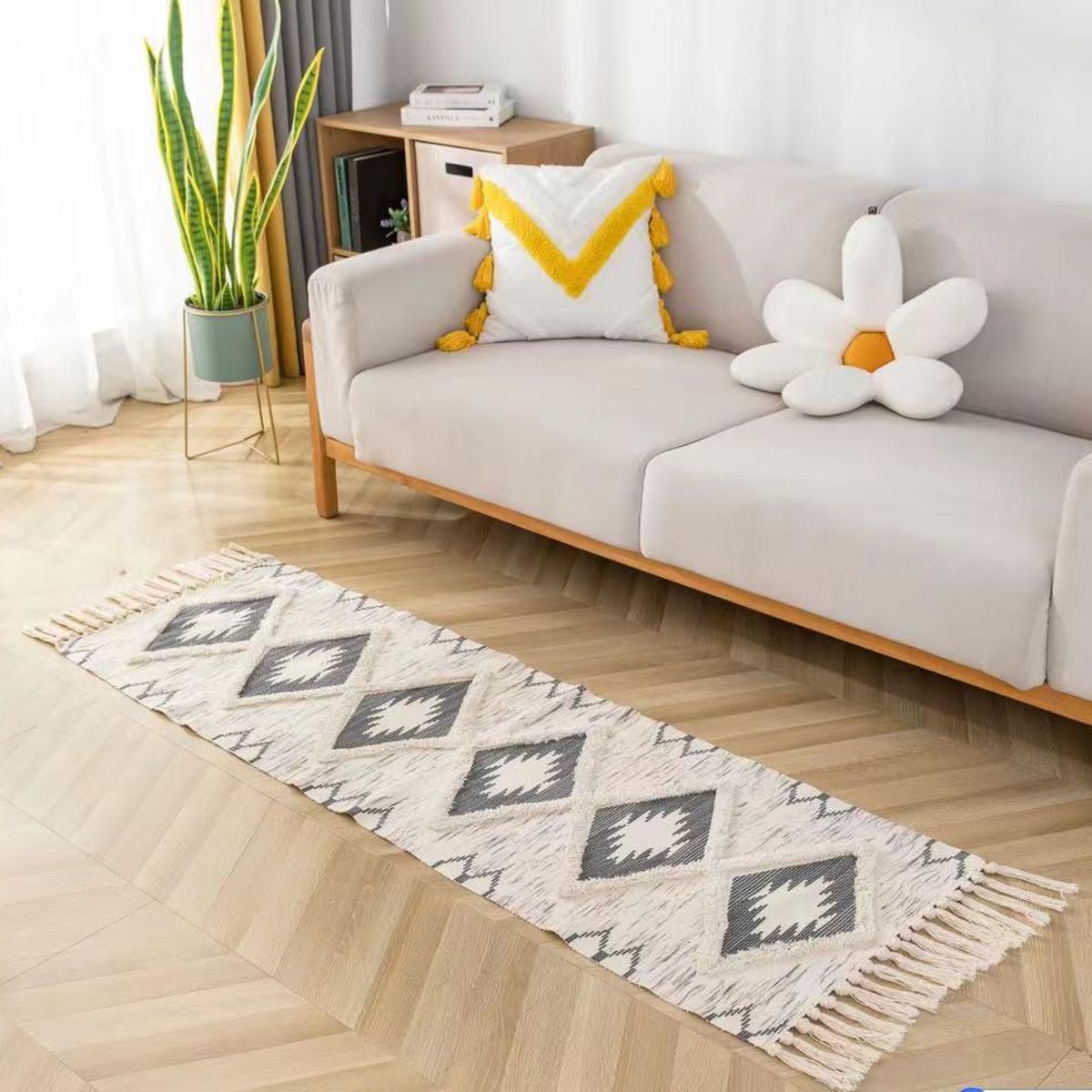 ANGELES DEL HOGAR - Alfombras Pasilleras de Lino 60 cm x 210 cm