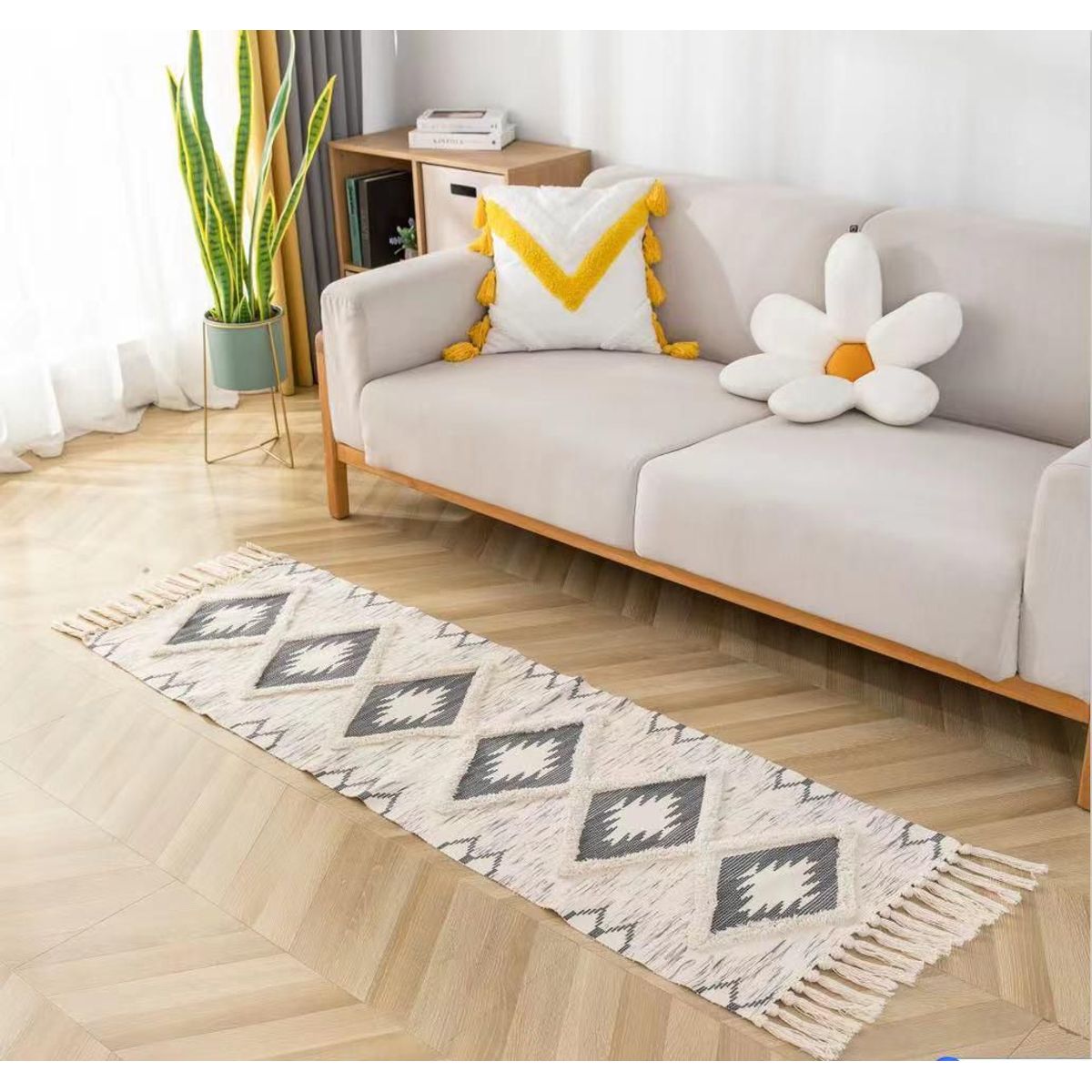 ANGELES DEL HOGAR - Alfombras Pasilleras de Lino 60 cm x 210 cm