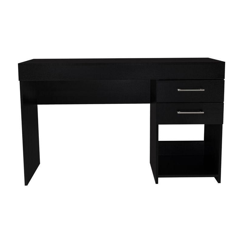 FMFURNITURE - Escritorio 2 Cajones - Blanco 75x120x45.4 cm