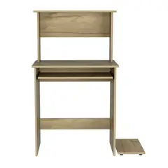 FMFURNITURE - Escritorio Con Porta Teclado y Base Para Cpu - Café Claro 119x69.1x45.1 cm