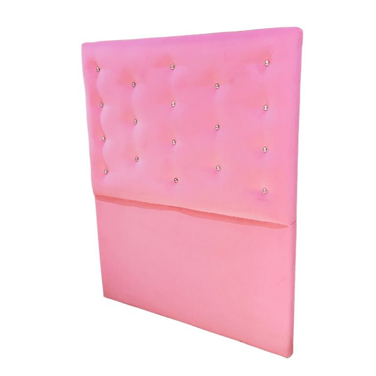 Respaldo 1 1/2 Rosado Felpa Boton Diamante a piso Muebles Rimar