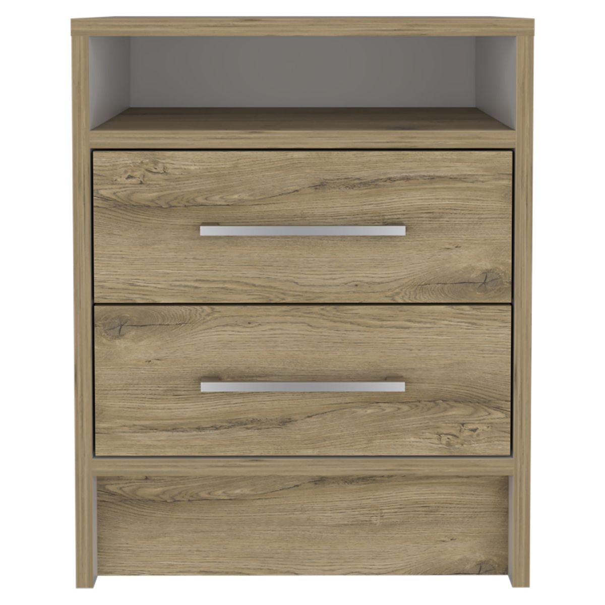 FMFURNITURE - Velador 2 Cajones - Café Claro 50.7x40x37.3 cm