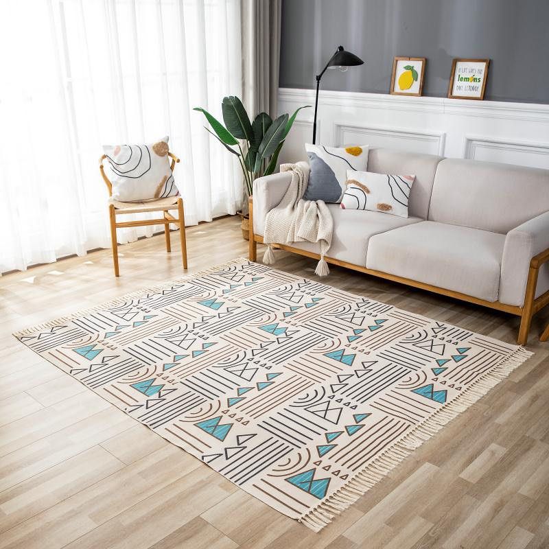 ANGELES DEL HOGAR - Alfombras De Lino 180 cm x 200 cm
