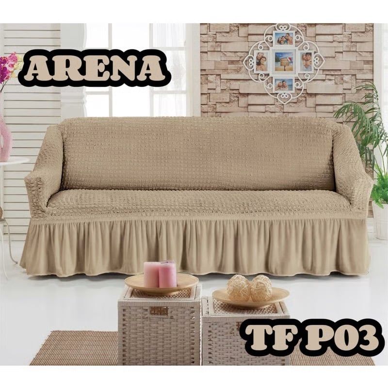 ANGELES DEL HOGAR - Fundas Sofa Cubresillones Turcos 3 cuerpos Arena