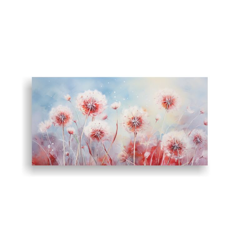 GENERICO - Cuadro Abstracto De Adorno Con Flores De Diente De 160x80cm
