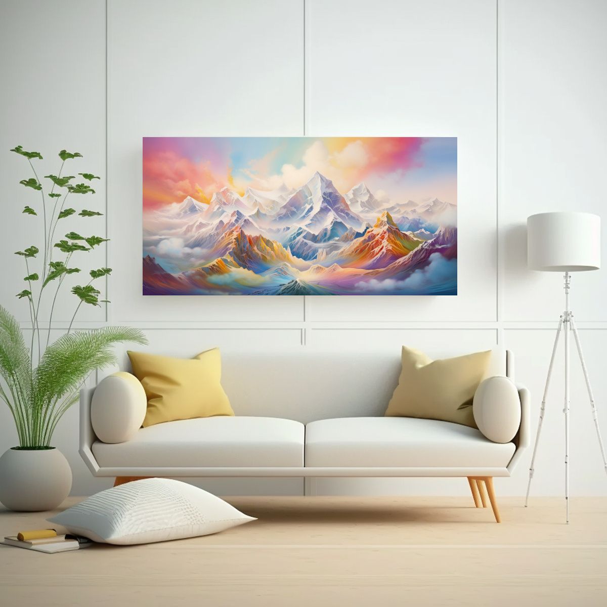 GENERICO - Cuadro Abstracto De Hermoso Estilo Montañas Nevad 160x80cm