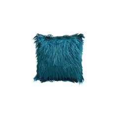 ANGELES DEL HOGAR - Funda para cojin peluda turquesa