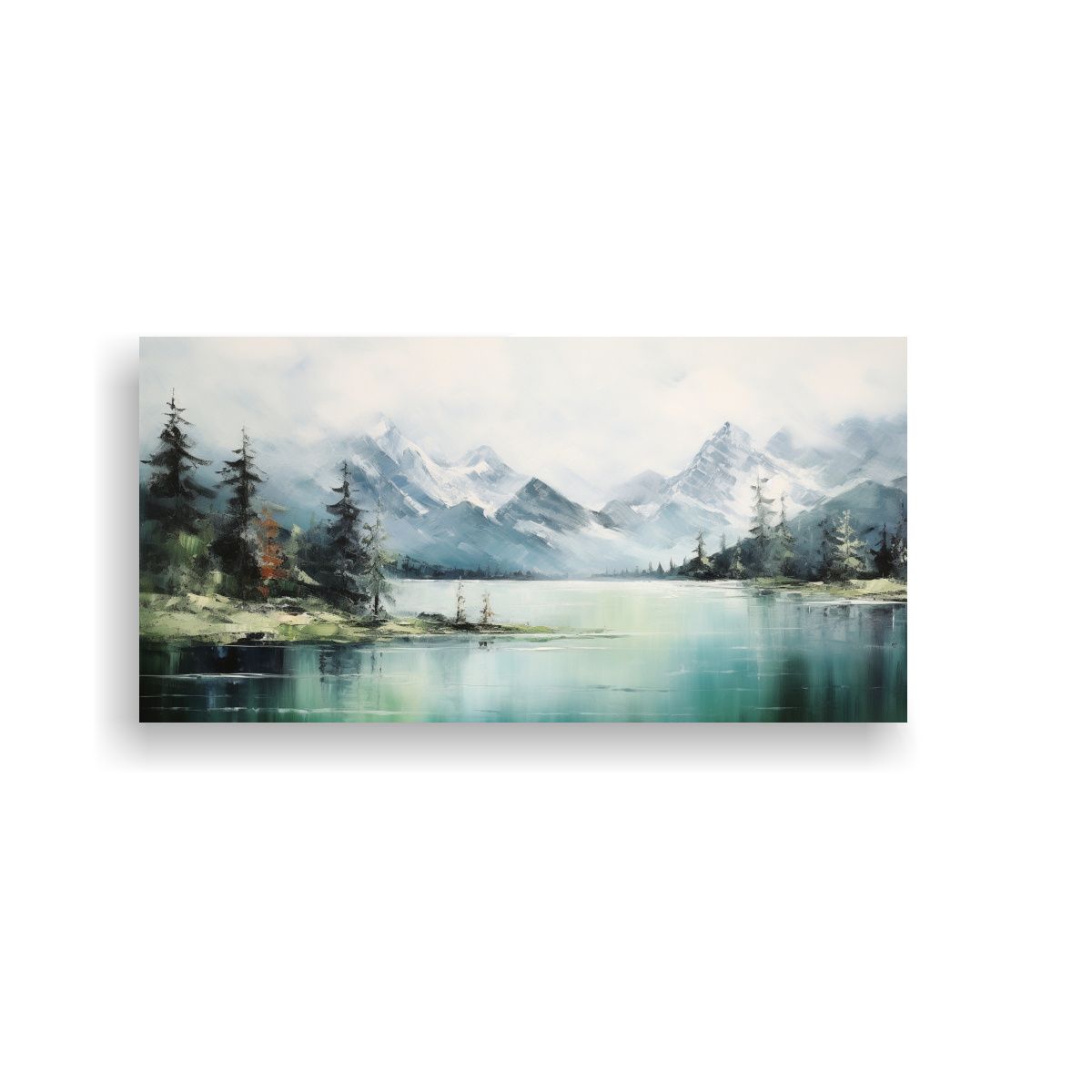 GENERICO - Pintura Abstracta Exuberante De Montañas Junto Al 160x80cm