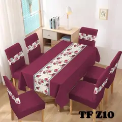 ANGELES DEL HOGAR - Set Completo Mantel Antimanchas 140cm x 220 cm + 6 Fundas