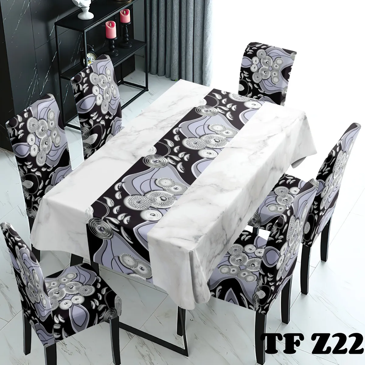 ANGELES DEL HOGAR - Set Completo Mantel Antimanchas 140cm x 220 cm + 6 Fundas