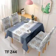 ANGELES DEL HOGAR - Set Completo Mantel Antimanchas 140cm x 220 cm + 6 Fundas