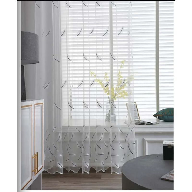 ANGELES DEL HOGAR - Visillos Bordados 2 Paños 140 cm x 230 cm
