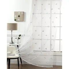 ANGELES DEL HOGAR - Visillos Bordados 2 Paños 140 cm x 230 cm