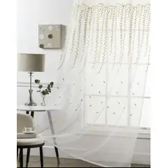 ANGELES DEL HOGAR - Visillos Bordados 2 Paños 140 cm x 230 cm