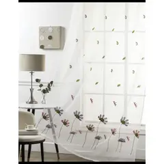 ANGELES DEL HOGAR - Visillos Bordados 2 Paños 140 cm x 230 cm