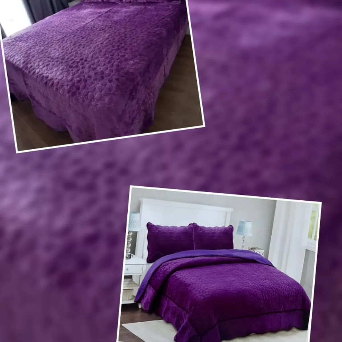 ANGELES DEL HOGAR - Cobertor de Verano con Polar Microplus King Purpura