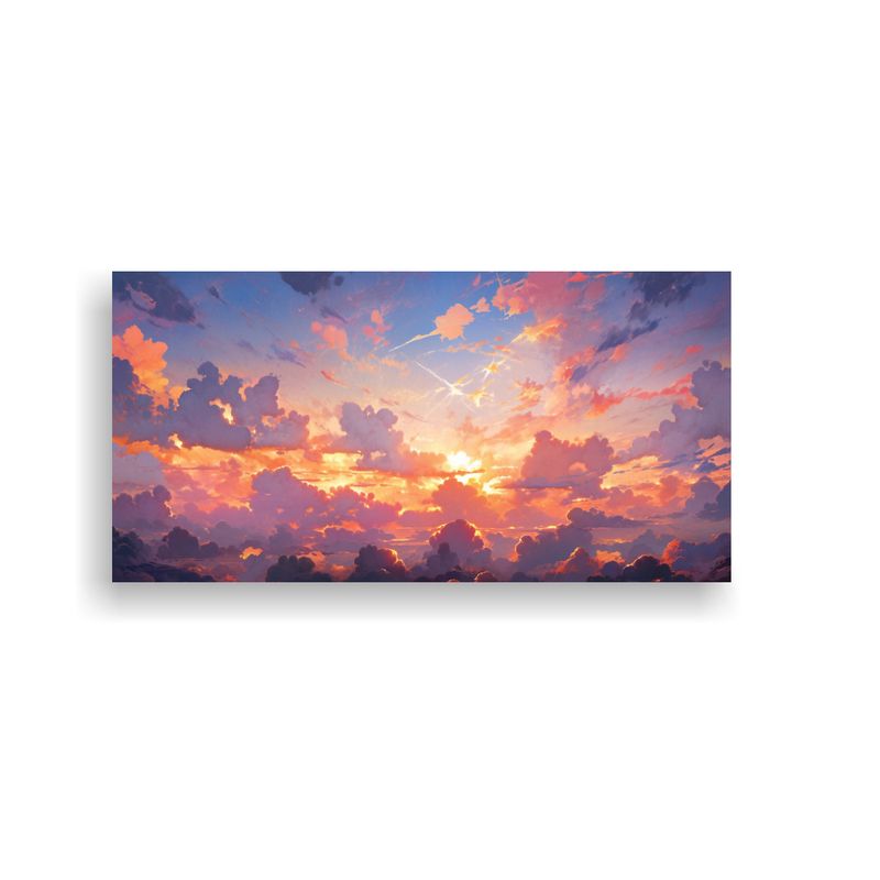 GENERICO - Cuadro Decorativo Abstracto De Amaneceres Y Atarde 160x80cm