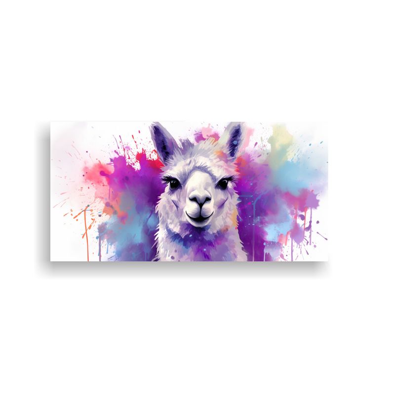 GENERICO - Cuadro Acuarela Simétrico Alpaca En Colores Paste 160x80cm