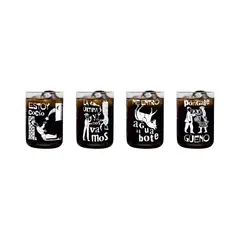 GREEN GLASS - La Lira Popular Versión Caña - Juego de 4 Vasos