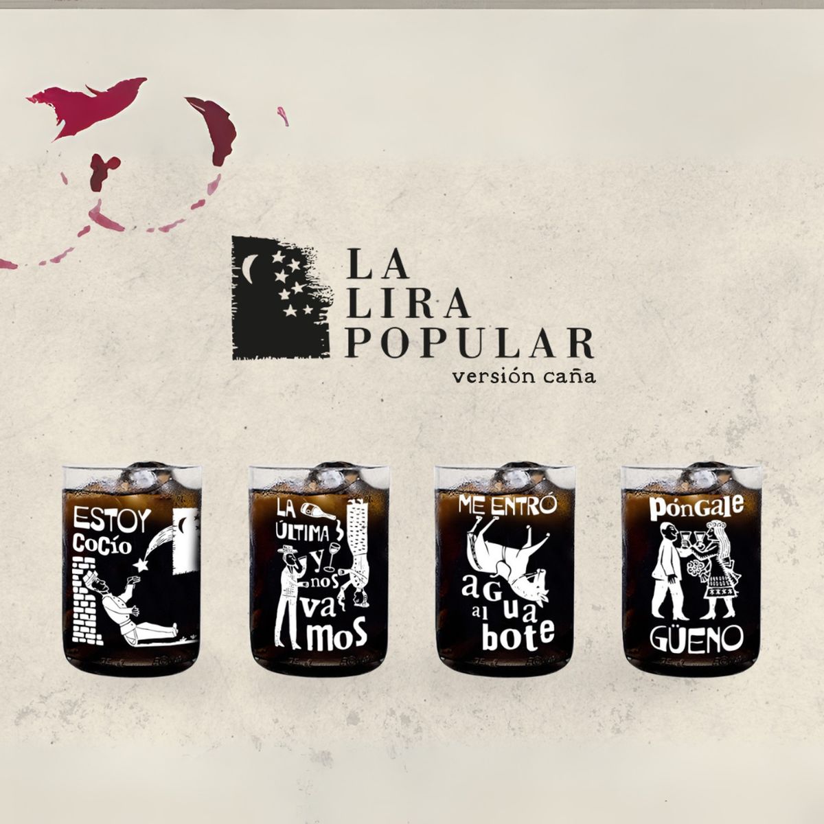 GREEN GLASS - La Lira Popular Versión Caña - Juego de 4 Vasos