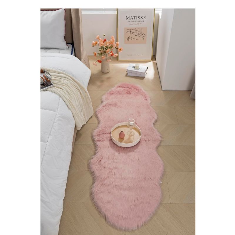 ANGELES DEL HOGAR - Alfombras Pasilleras de Felpa 180cm x 60cm Rosa