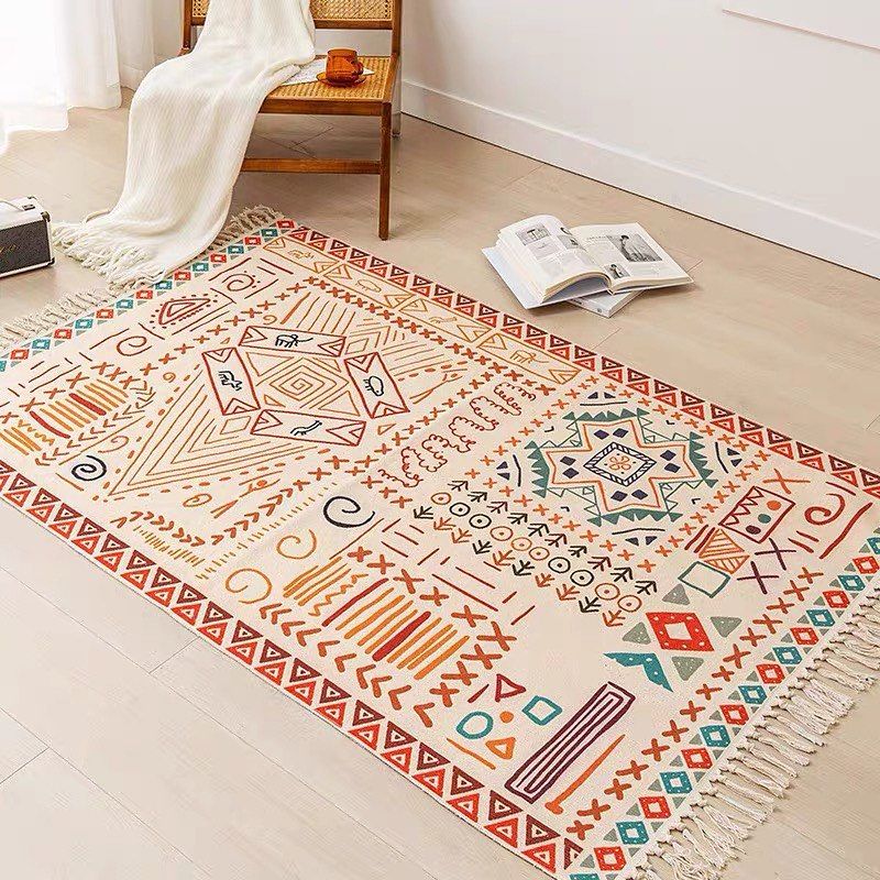 ANGELES DEL HOGAR - Alfombras De Lino 180 cm x 200 cm