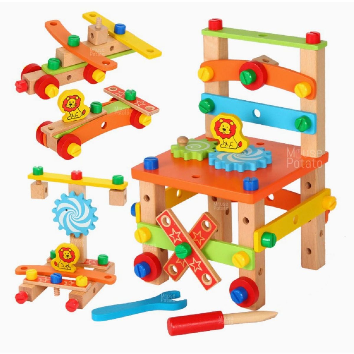 GENERICO - Silla Montessori De Madera Con Tuercas