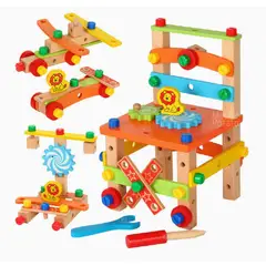 GENERICO - Silla Montessori De Madera Con Tuercas