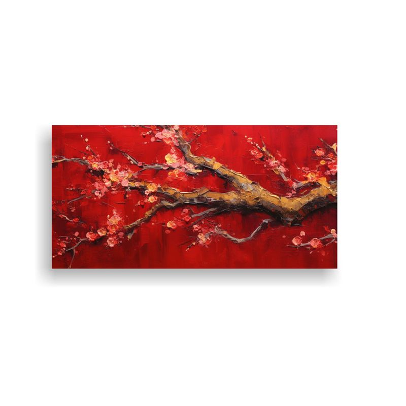 GENERICO - Pinturas Florales En Fondo De Resina Carmesí Para 160x80cm