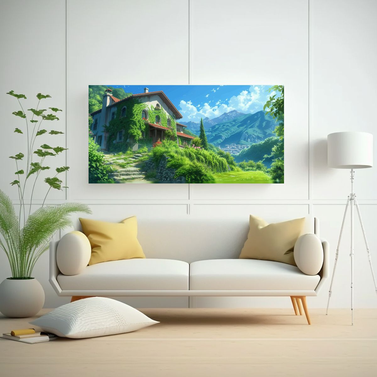 GENERICO - Animación De Casa Con Vegetación Y Cuadros Decor 160x80cm