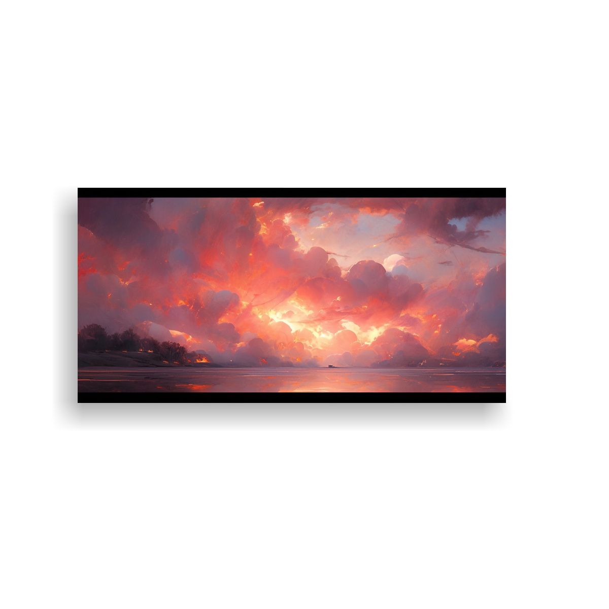 GENERICO - Lienzo Abstracto Paisaje Negro Belleza Abstracta A 160x80cm