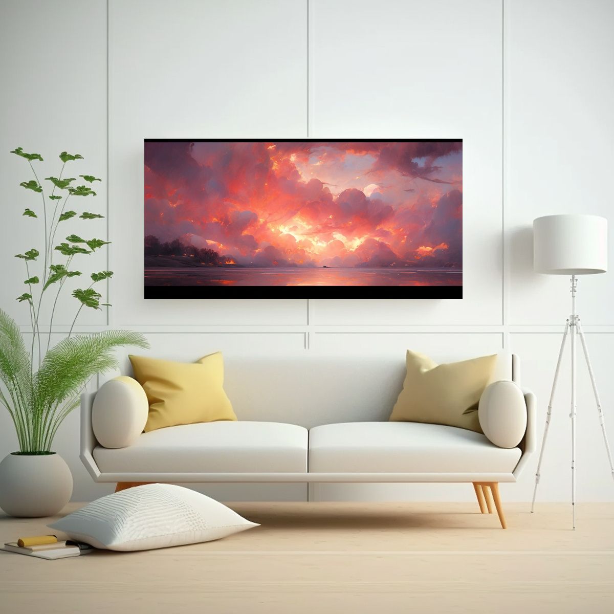 GENERICO - Lienzo Abstracto Paisaje Negro Belleza Abstracta A 160x80cm